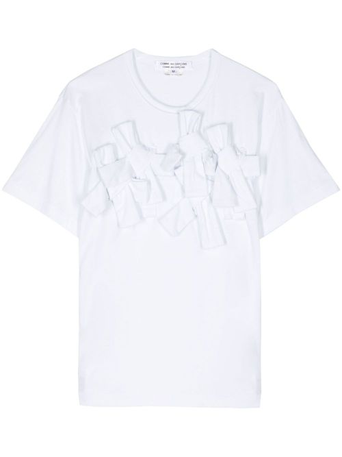 Tie-detail jersey T-shirt - White