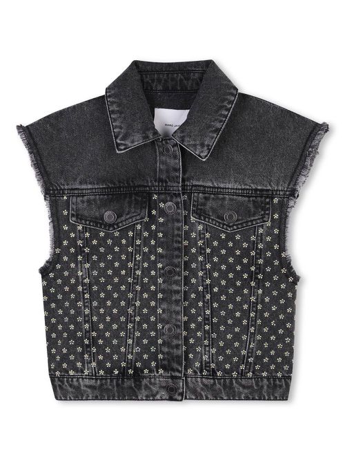 Rhinestone-embellished vest - Grey