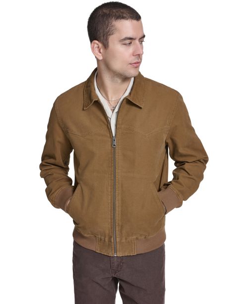 Men's Cotton Western Bomber Jacket - Brown
