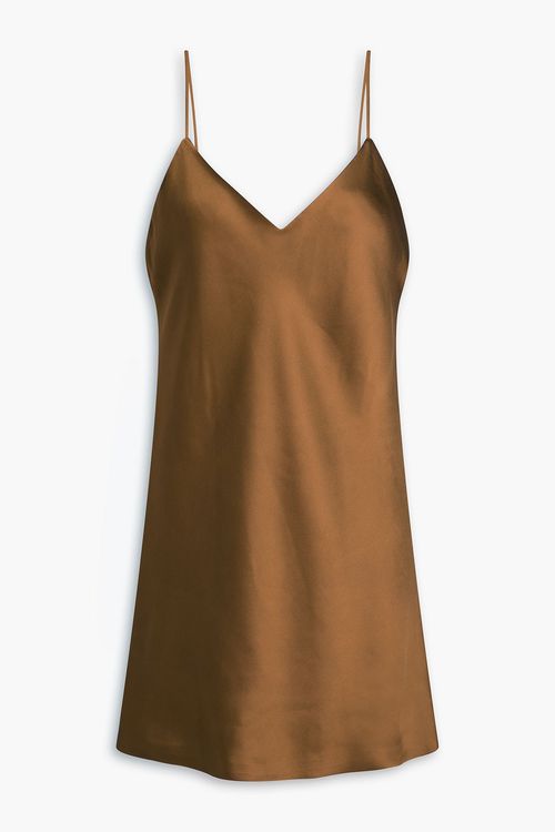 Satin mini slip dress - Brown - FR 40