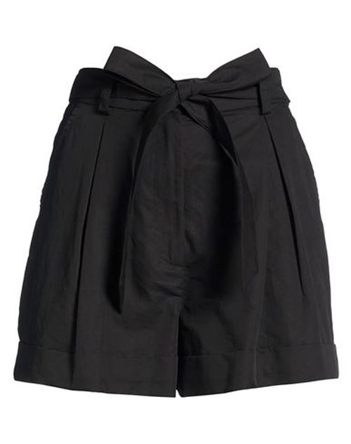 Woman Shorts & Bermuda Shorts Black Size 0 Cotton, Linen