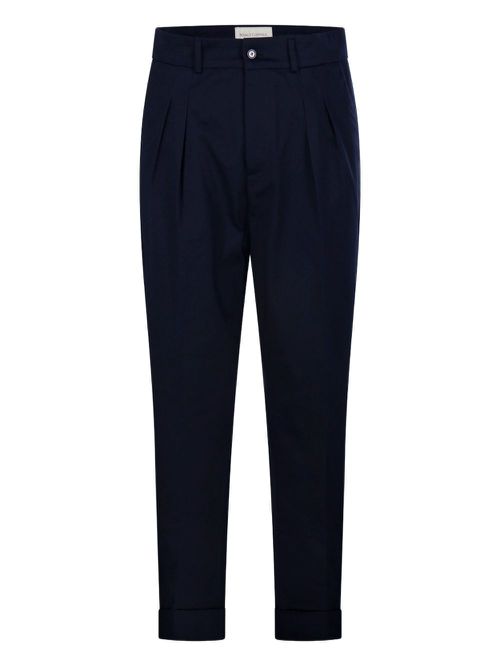 Pleated cuffed trousers - Blue