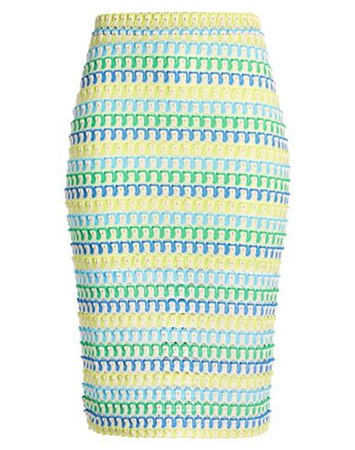 Woman Midi skirt Beige Size 6 Cotton, Elastane