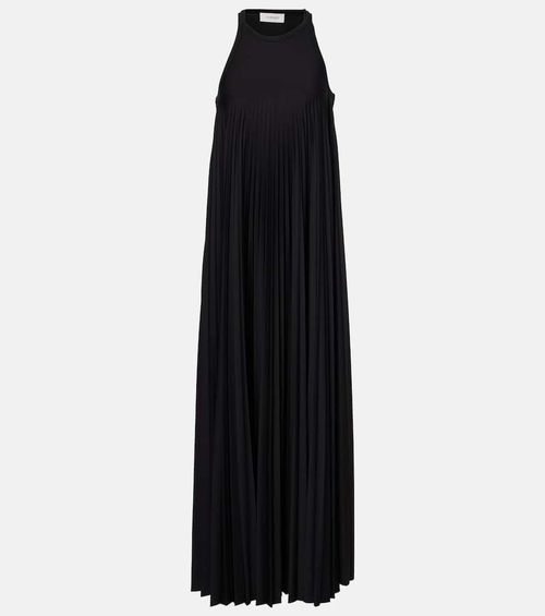 Plissé jersey maxi dress