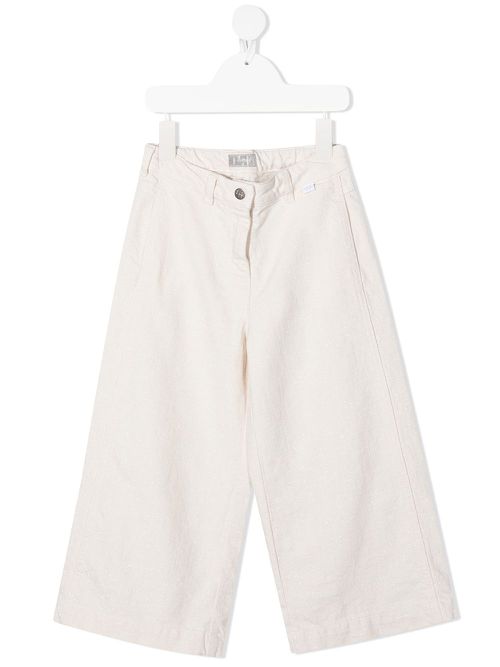 Mid-rise straight-leg trousers - Neutrals