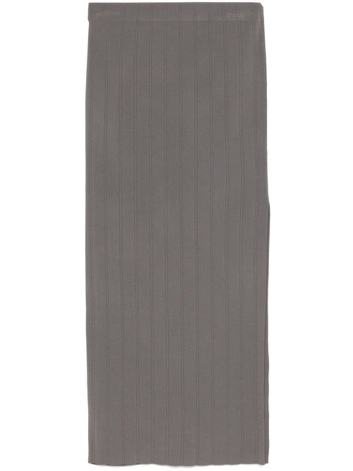 Ribbed midi skirt - Grey
