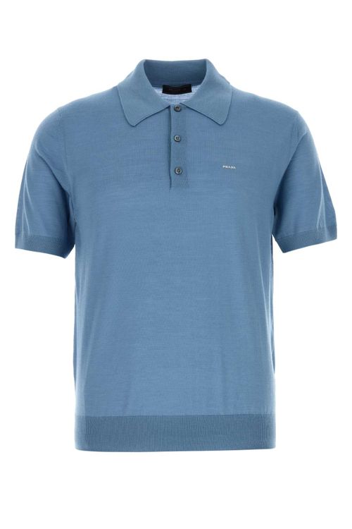 Virgin Wool Polo Shirt — Blue