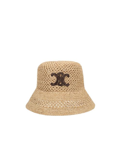 CELINE White Corduroy Bucket Hat Triomphe Patch CELINE Triomphe bucket hat in cotton gabardine 2AUE5968P | eBay main image 3