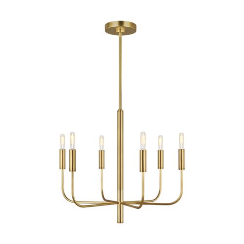 Visual Comfort Studio Brianna 6-Light Chandelier in Burnished Brass by Ellen Degenere