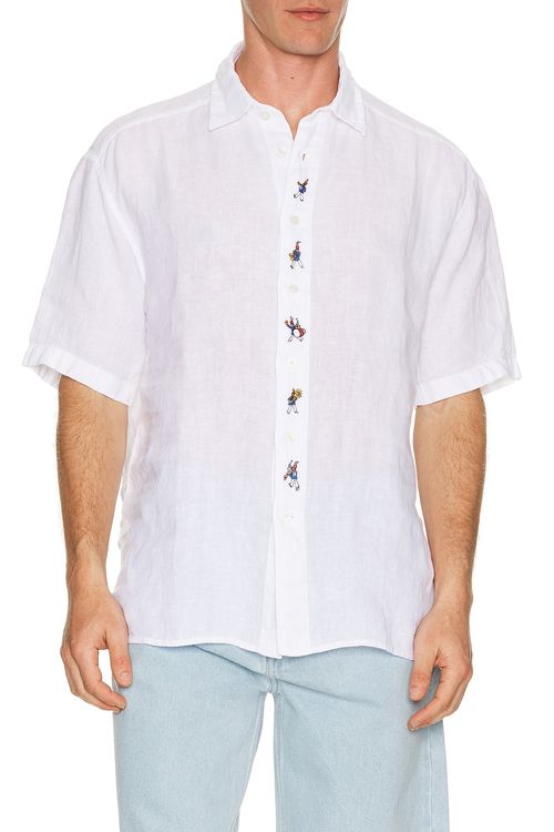Edmmond Studios Brass Band Shirt in Plain White - White. L also in M, S, XL/1X