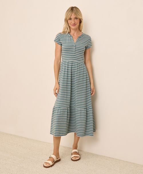 Women's Burbank Stripe Relaxed Slub Henley Market Dre