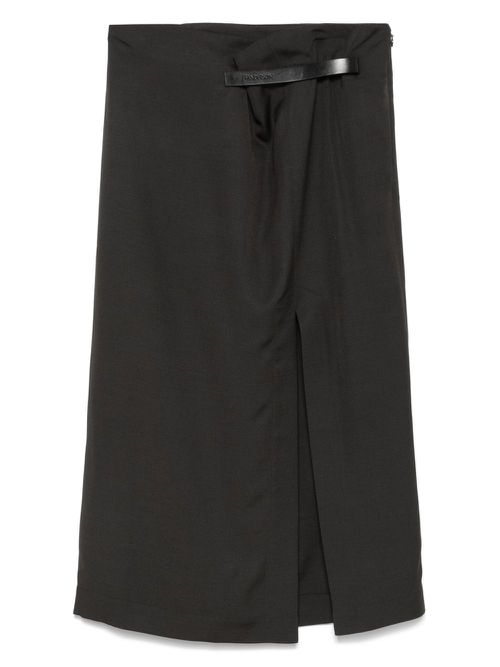 JW Anderson logo-strap midi skirt - Grey