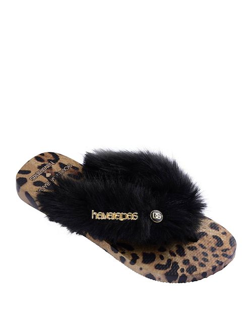 X Dolce & Gabbana Women's Faux Fur Flip Flops
