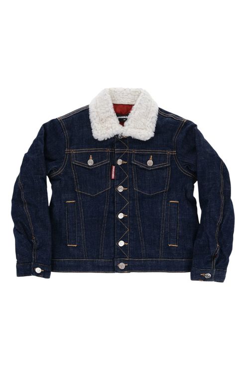 Boys Dark Blue Solid Jacket