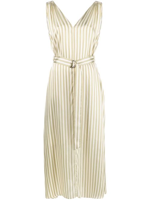 Striped midi dress - Green