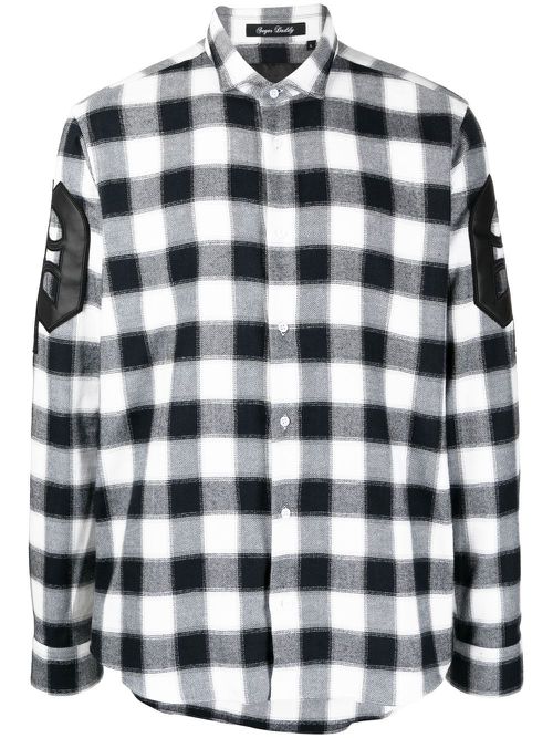 Gingham-check print shirt - Black