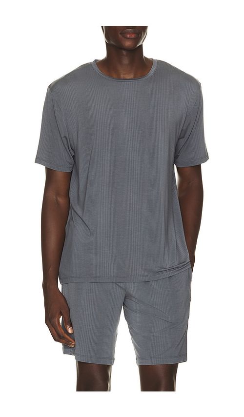 Tommy John Second Skin Luxe Rib Pajama Tee in Grey. - L also in M, S, XL/1X