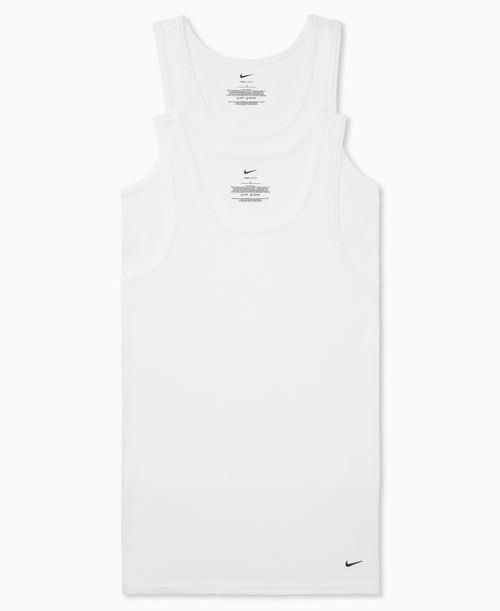Men's Essential Stretch Ribbed Tank Undershirts, 2-Pack - White