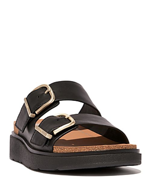 Women's Gen-ff Buckle Two Bar Leather Slides