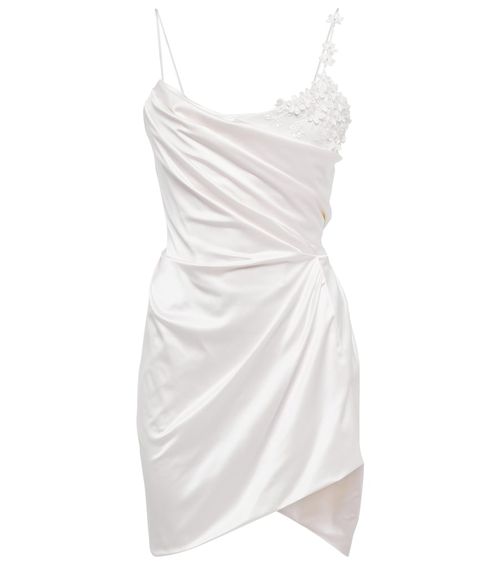 Bridal Venus embellished satin minidress