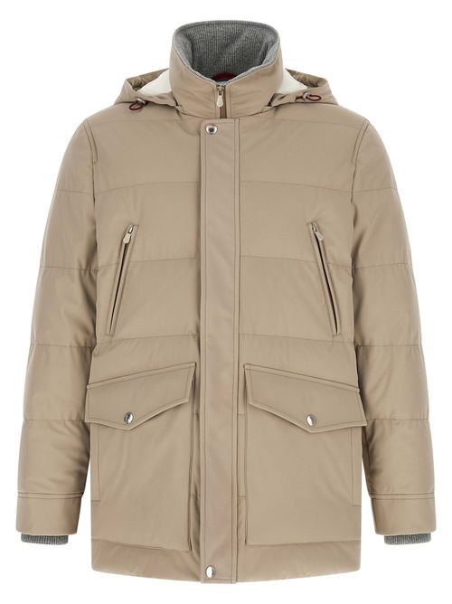 Goose Feather Padded Parka — Beige
