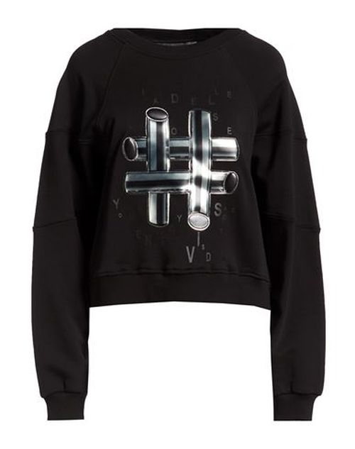 Woman Sweatshirt Black Size L Cotton