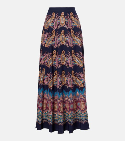 Paisley silk maxi skirt