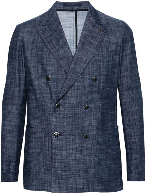 Double-breasted denim blazer - Blue