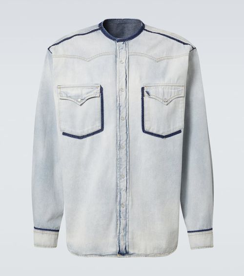 Embellished denim overshirt