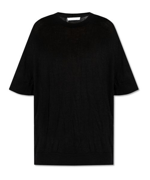 Helmut Lang Crushed Logo Intarsia Knitted T-Shirt