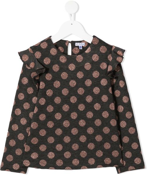 Polka dot print blouse - Grey