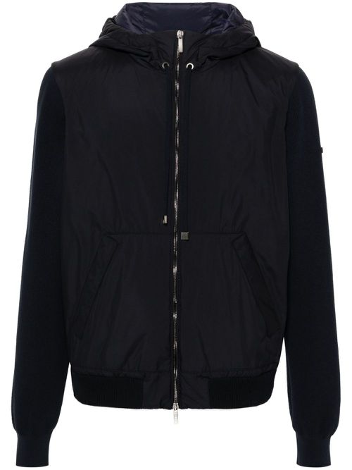 Panelled hooded jacket - Blue