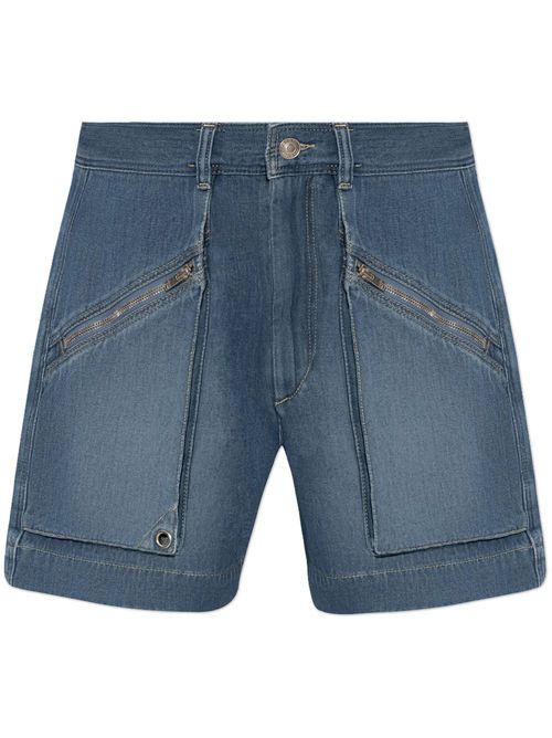 Jeliano high-waisted denim shorts - Blue