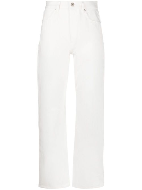Straight-leg cotton trousers - White
