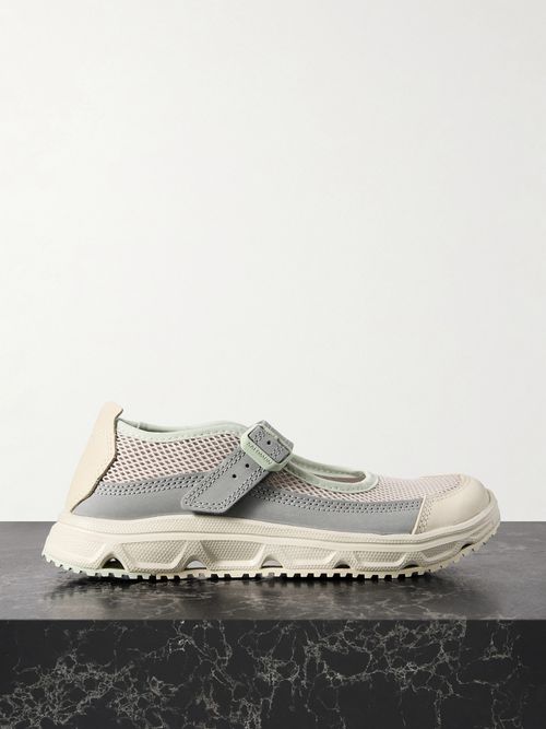 Rx Marie Jeanne Collapsible-heel Mesh And Nubuck Sneakers - Gray