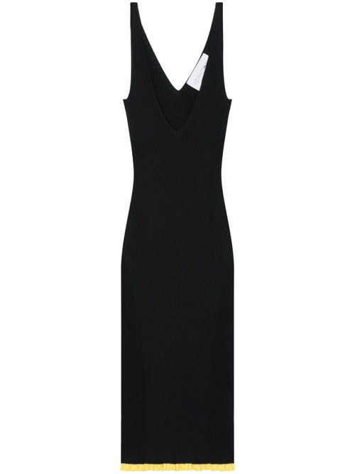 Black V-neck short dress