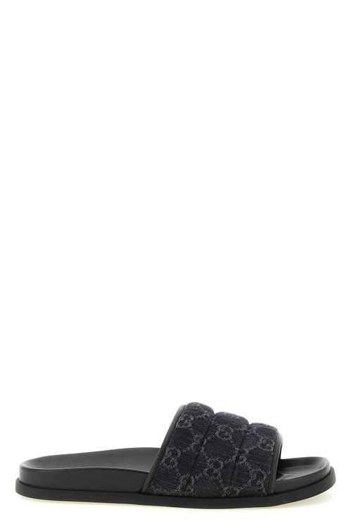Gg Denim Slides