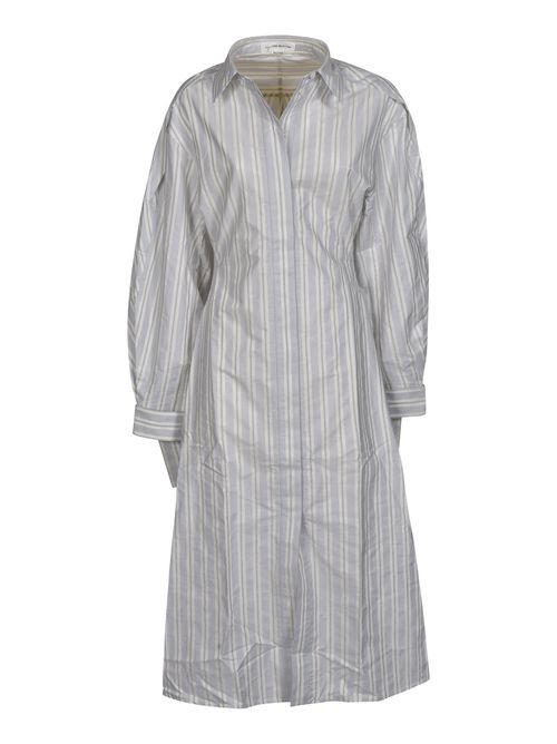 Flared Striped Shirt Dress