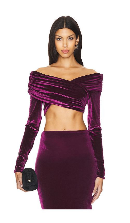 Maygel Coronel Lido Top in Plum - Purple. a
