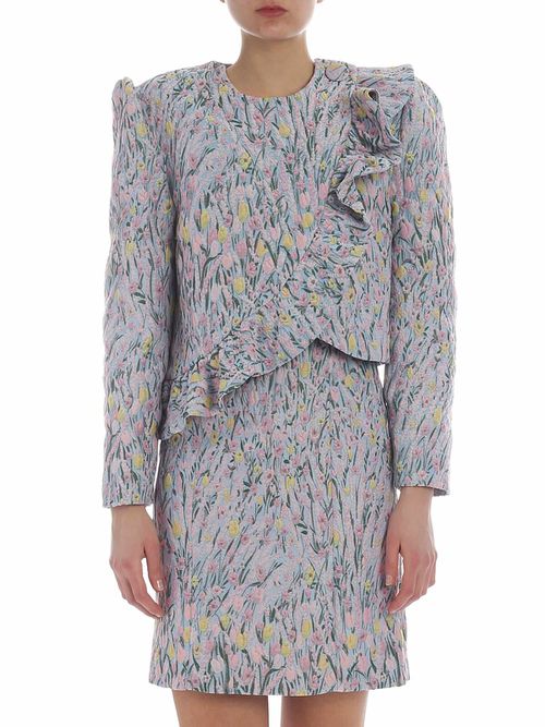 Erba embroidered jacket with pastel flowers