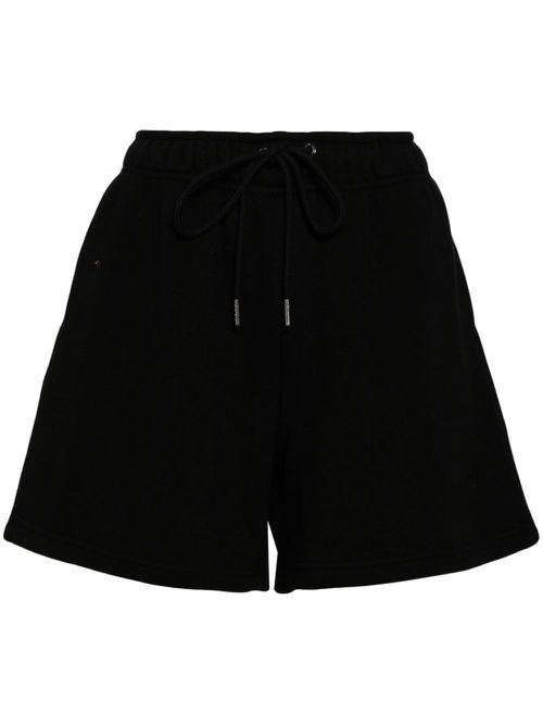 Drawstring-waist cotton shorts - Black