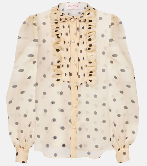 Polka-dot silk blouse