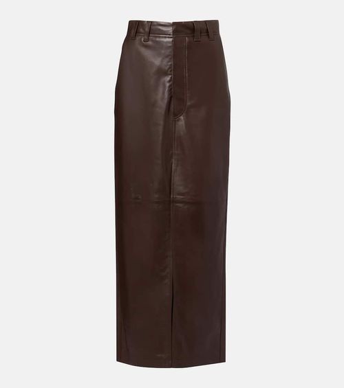 Leather maxi skirt