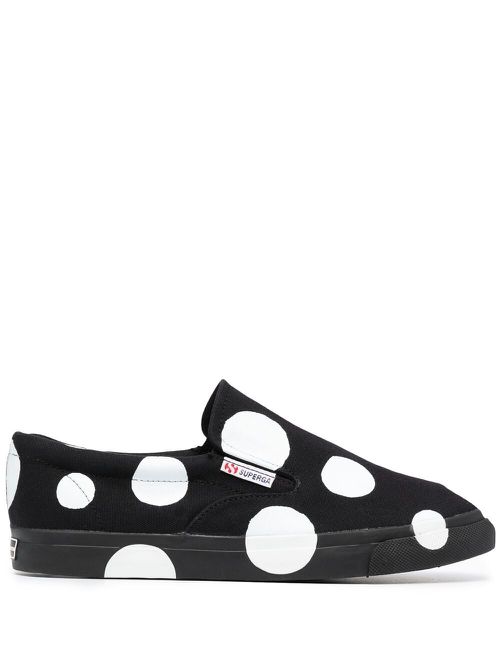 X Superga dot print slip-on sneakers - Black