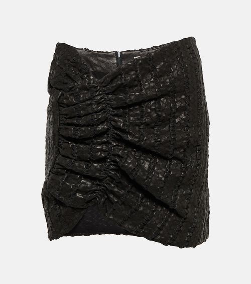 Wishaw ruched leather miniskirt