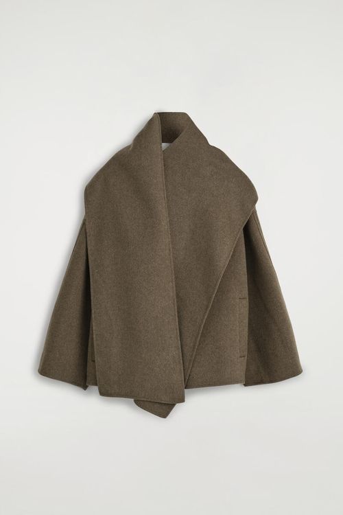 Double-Faced Wool-Blend Scarf Jacket
