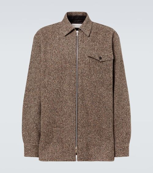 Wool and cotton-blend tweed overshirt