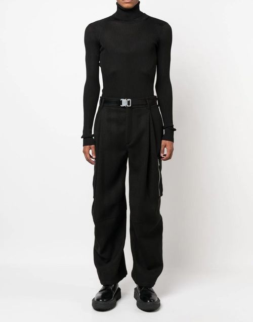 Helvetica Logo Turtleneck Sweater — Black