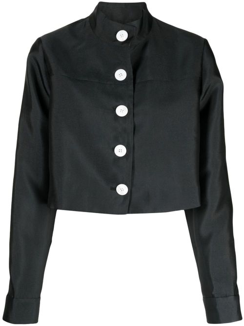 Penny cropped shirt jacket - Black