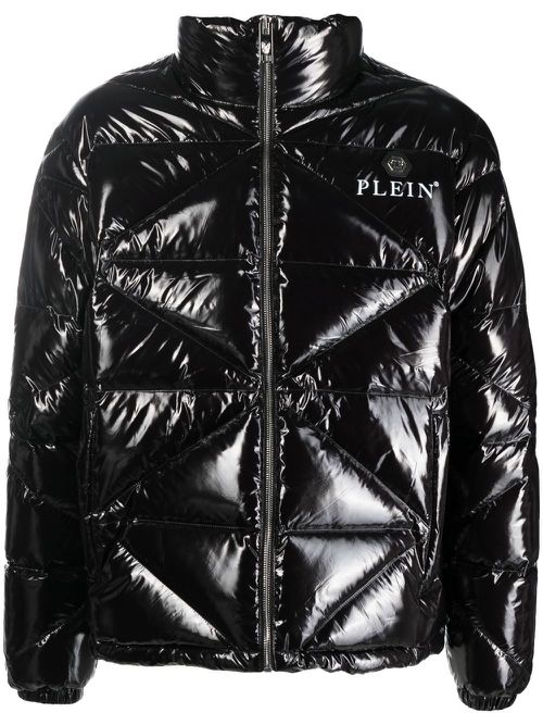 Padded high-shine jacket - Black